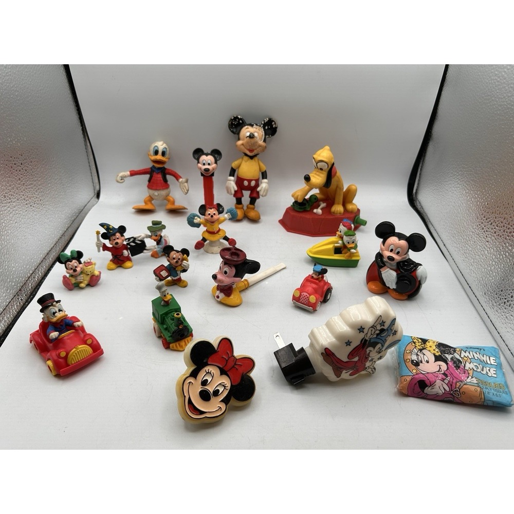 Vintage 1980s Disney Mickey Mouse PVC Toy Figures & More Collectibles Lot